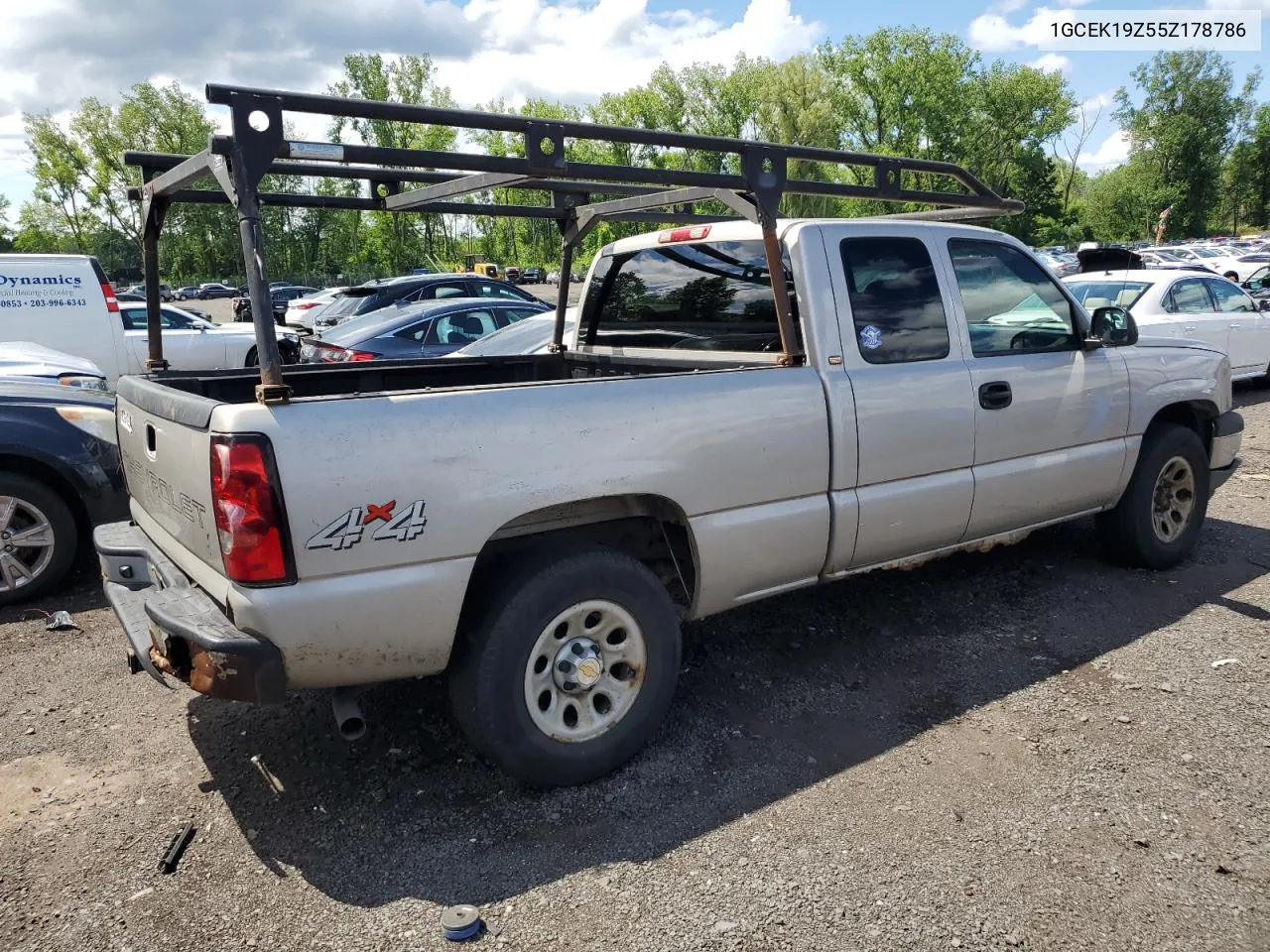 2005 Chevrolet Silverado K1500 VIN: 1GCEK19Z55Z178786 Lot: 61007104