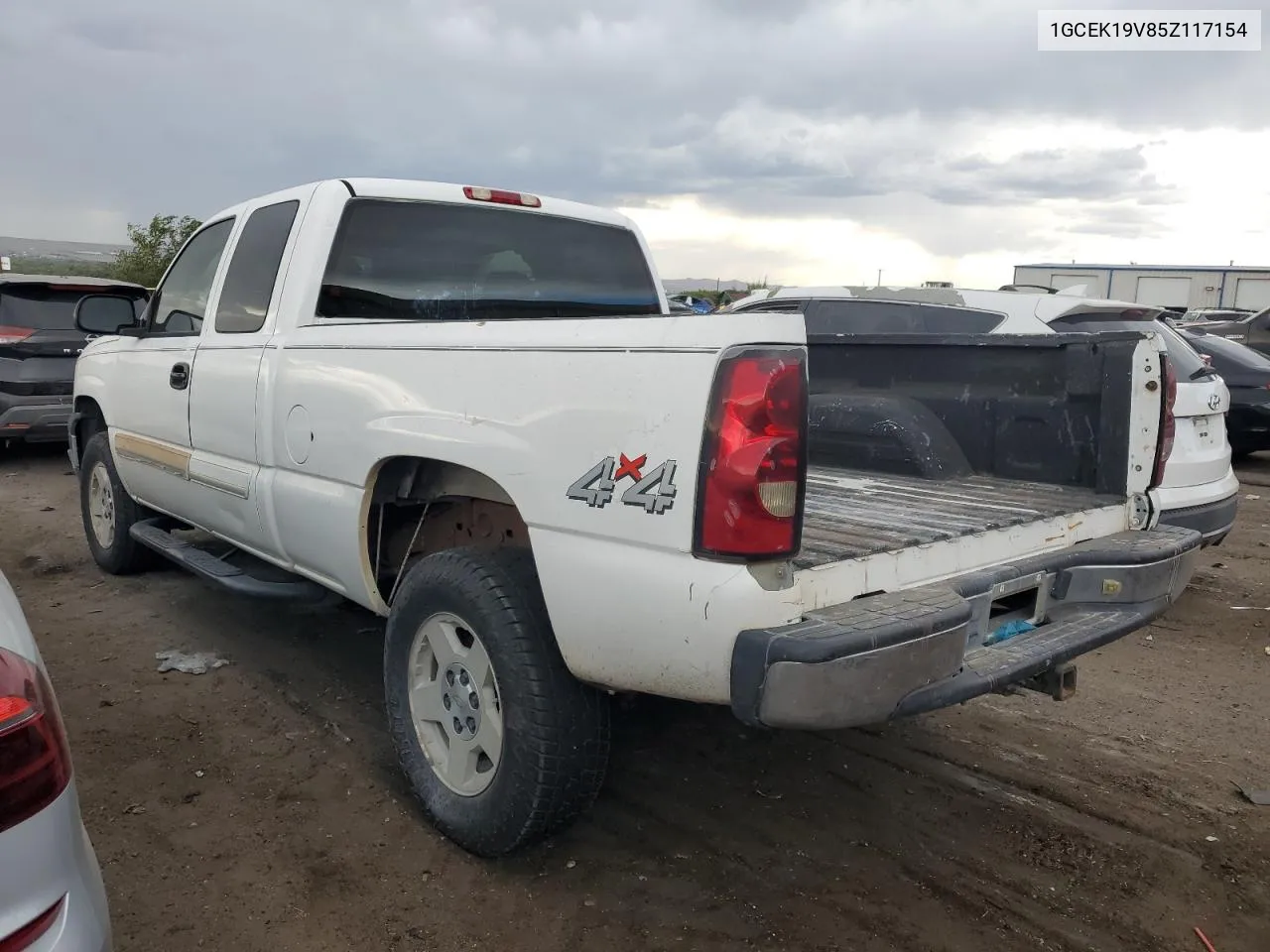 2005 Chevrolet Silverado K1500 VIN: 1GCEK19V85Z117154 Lot: 64971274