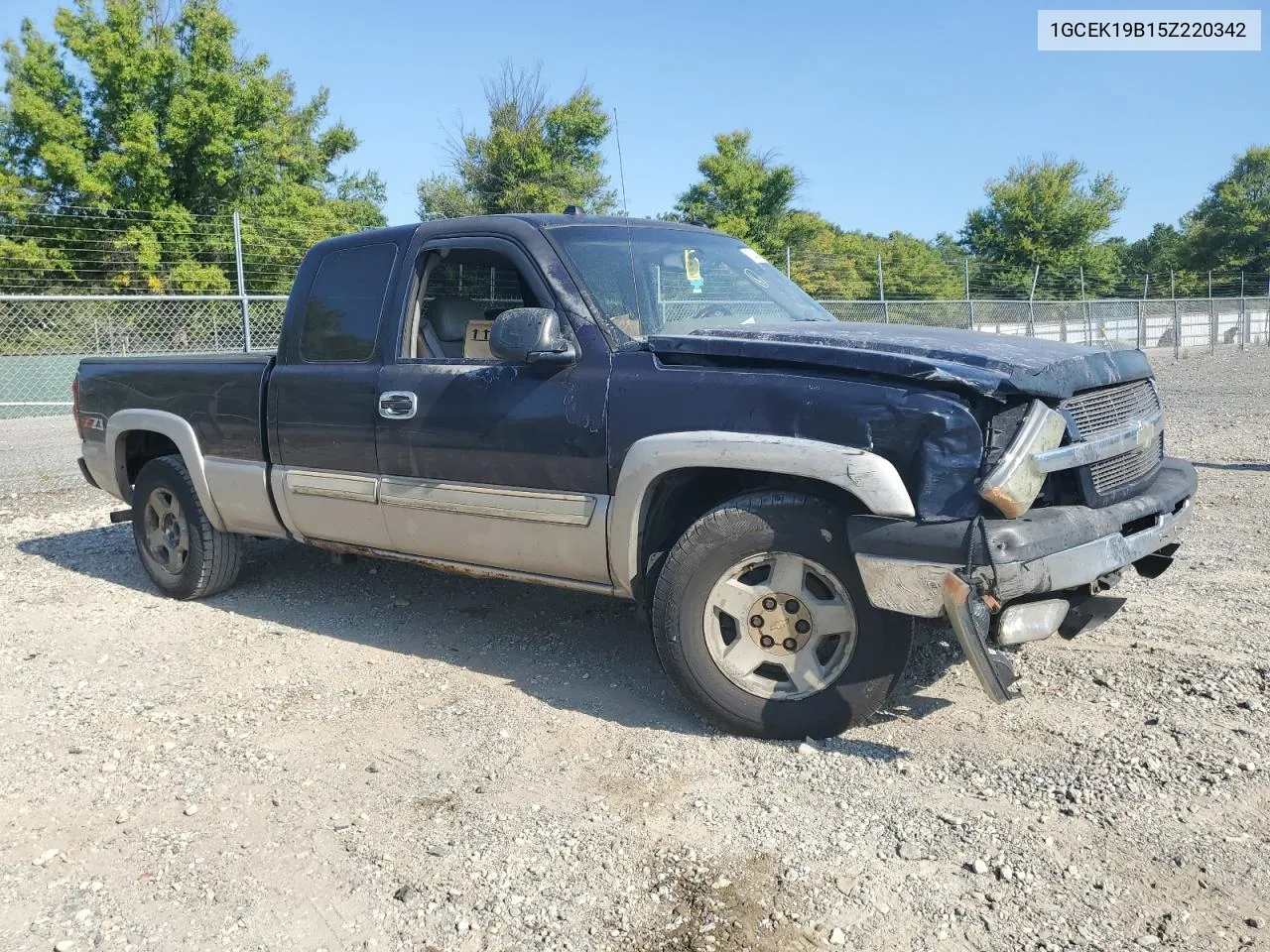 2005 Chevrolet Silverado K1500 VIN: 1GCEK19B15Z220342 Lot: 70434394