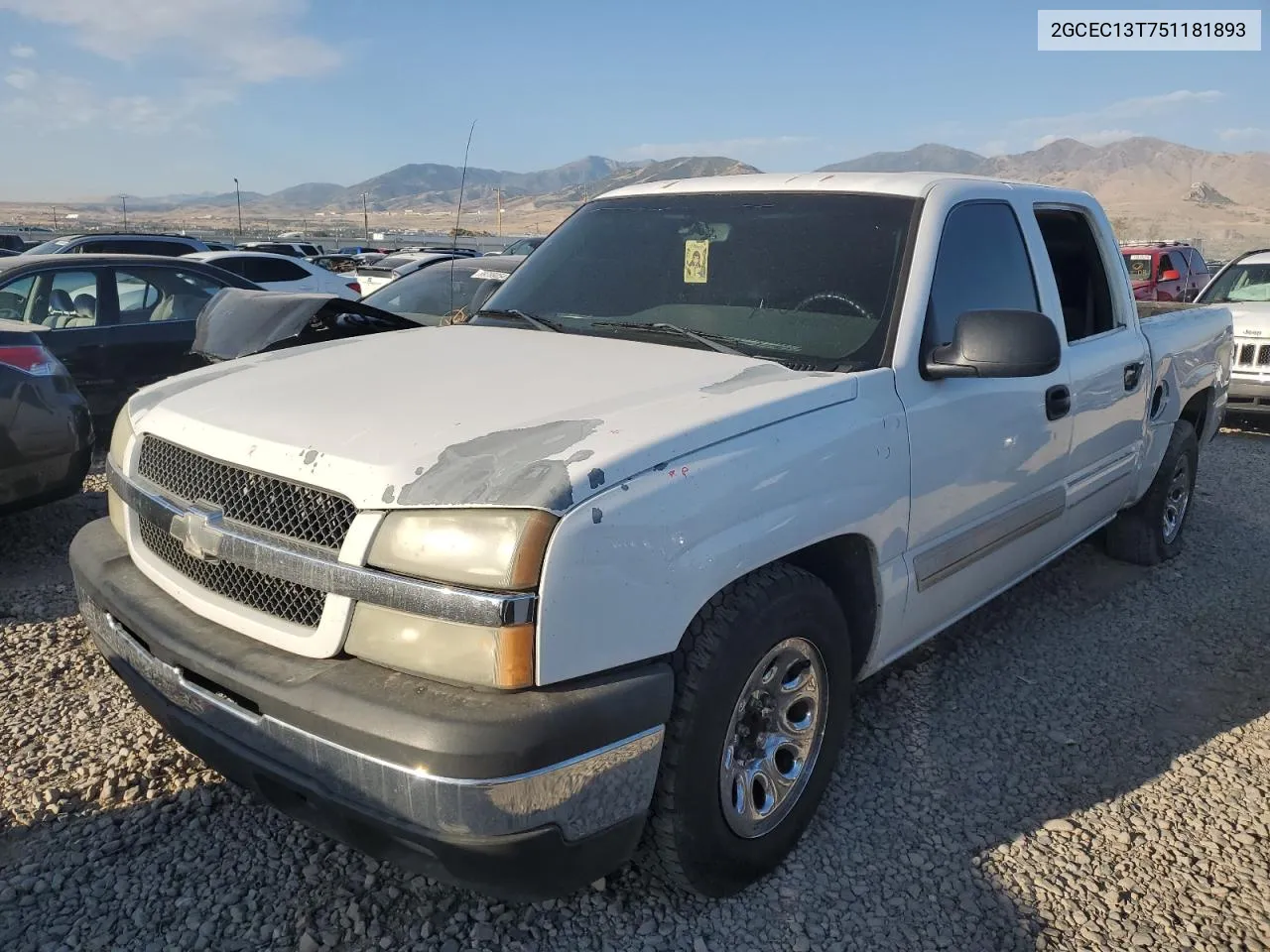 2005 Chevrolet Silverado C1500 VIN: 2GCEC13T751181893 Lot: 70655454