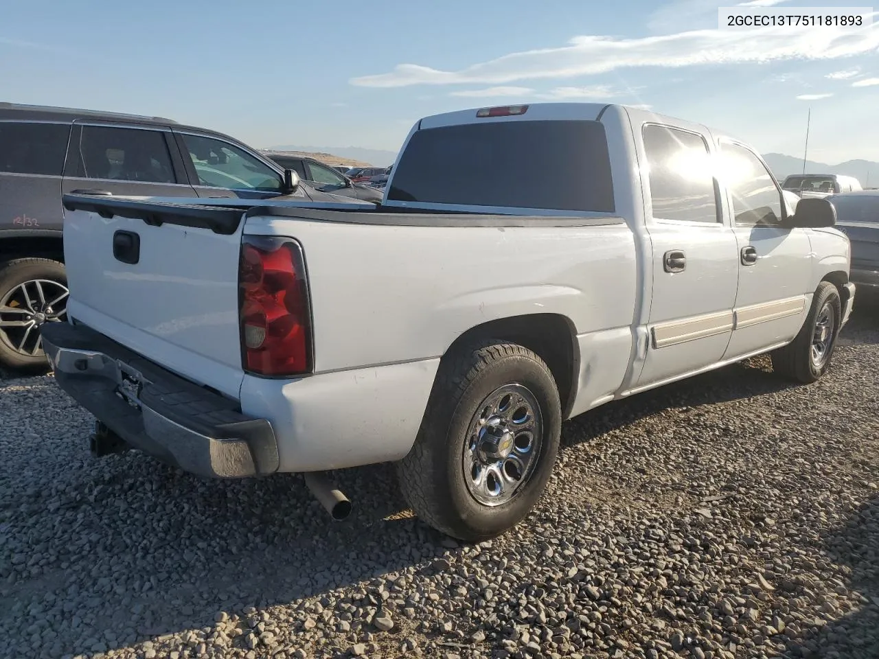 2005 Chevrolet Silverado C1500 VIN: 2GCEC13T751181893 Lot: 70655454