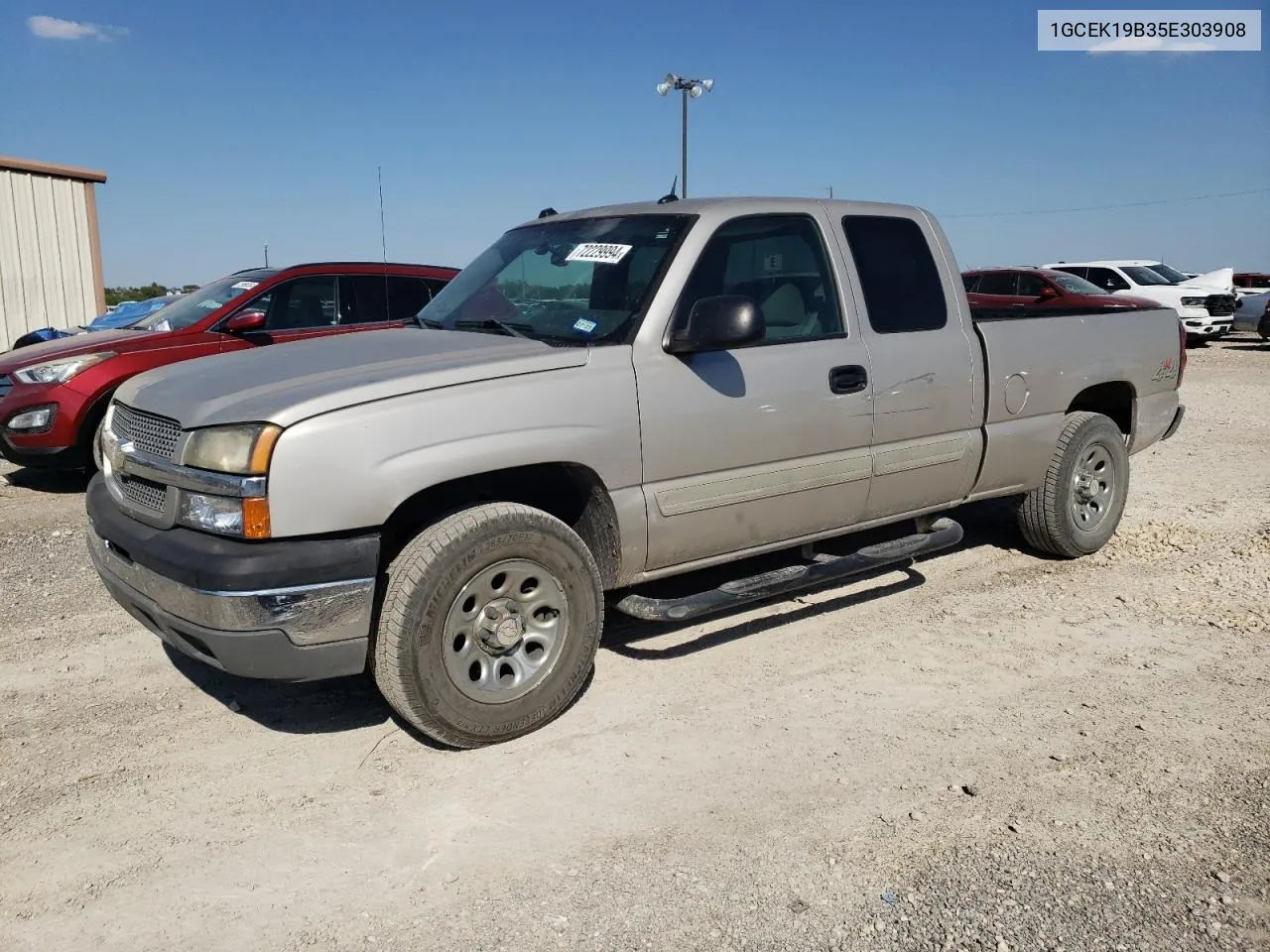 2005 Chevrolet Silverado K1500 VIN: 1GCEK19B35E303908 Lot: 72229994