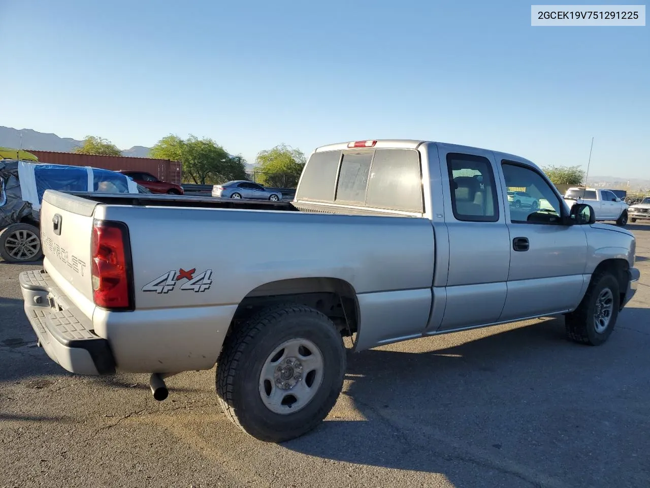 2005 Chevrolet Silverado K1500 VIN: 2GCEK19V751291225 Lot: 73033344