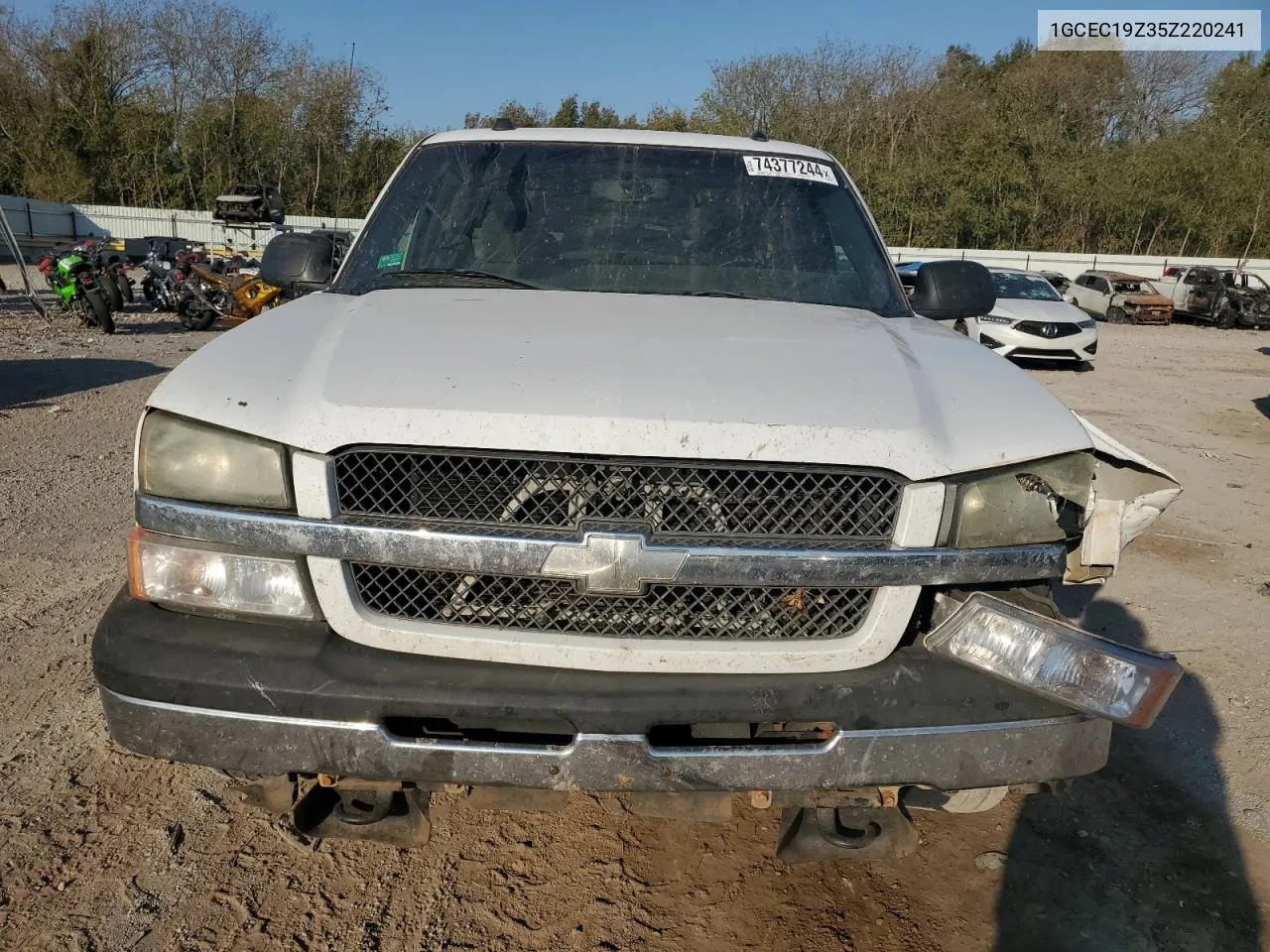 2005 Chevrolet Silverado C1500 VIN: 1GCEC19Z35Z220241 Lot: 74377244