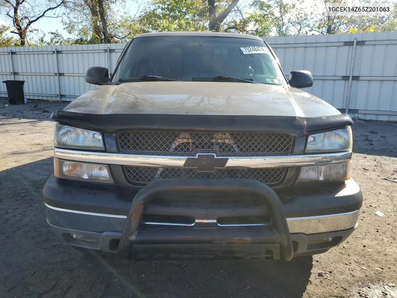 2005 Chevrolet Silverado K1500 VIN: 1GCEK14Z65Z201063 Lot: 75248474