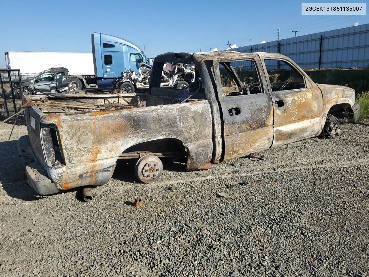 2005 Chevrolet Silverado K1500 VIN: 2GCEK13T851135007 Lot: 75681764