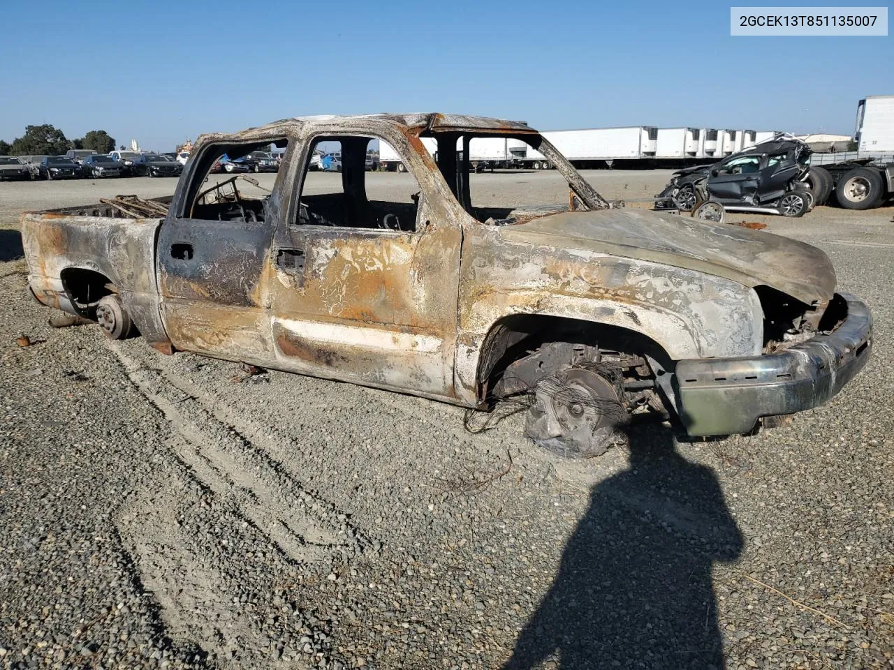 2005 Chevrolet Silverado K1500 VIN: 2GCEK13T851135007 Lot: 75681764