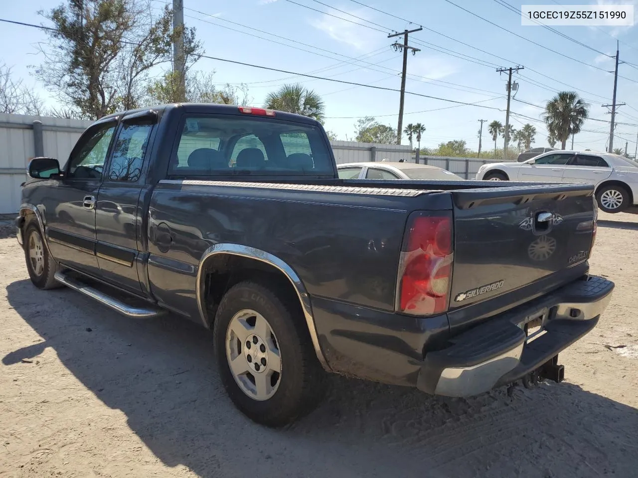 2005 Chevrolet Silverado C1500 VIN: 1GCEC19Z55Z151990 Lot: 77281334