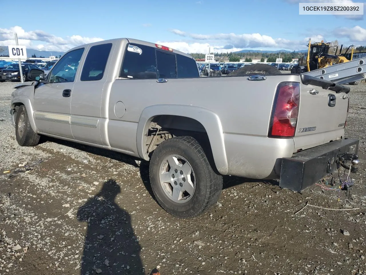 2005 Chevrolet Silverado K1500 VIN: 1GCEK19Z85Z200392 Lot: 77284814