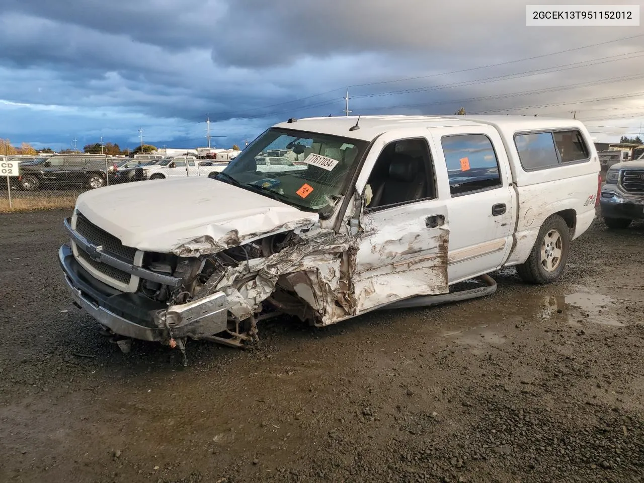 2005 Chevrolet Silverado K1500 VIN: 2GCEK13T951152012 Lot: 77617034