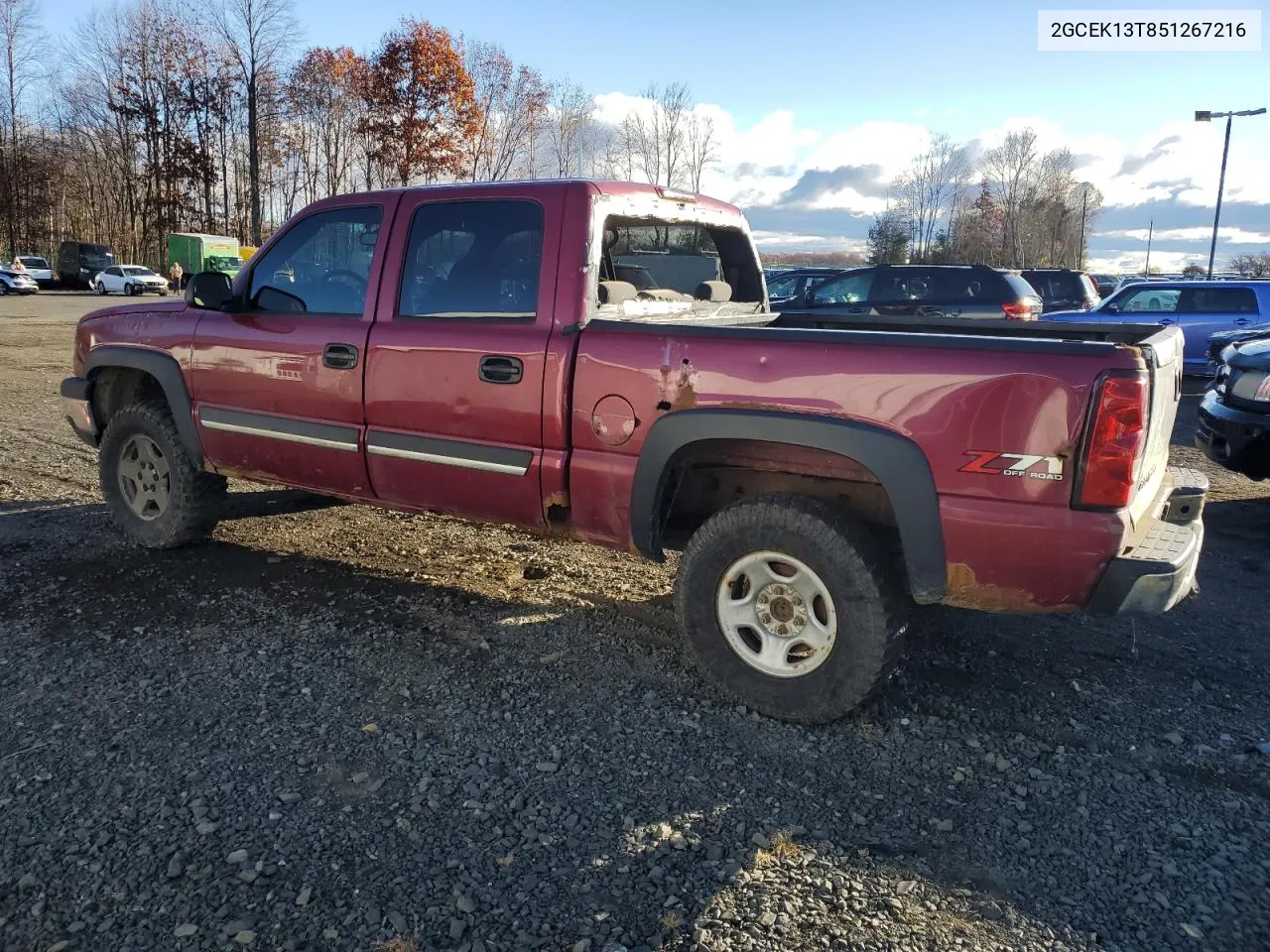 2005 Chevrolet Silverado K1500 VIN: 2GCEK13T851267216 Lot: 78449374