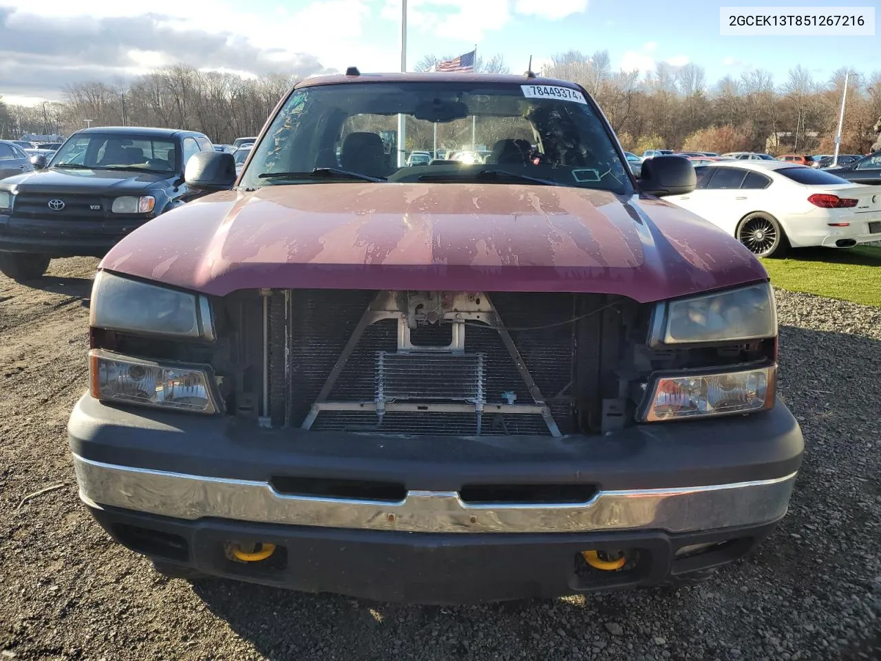 2005 Chevrolet Silverado K1500 VIN: 2GCEK13T851267216 Lot: 78449374