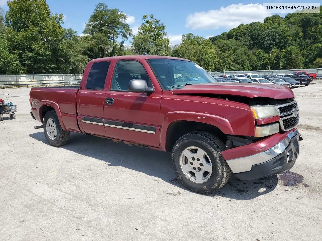 2006 Chevrolet Silverado K1500 VIN: 1GCEK19B46Z217209 Lot: 68096064