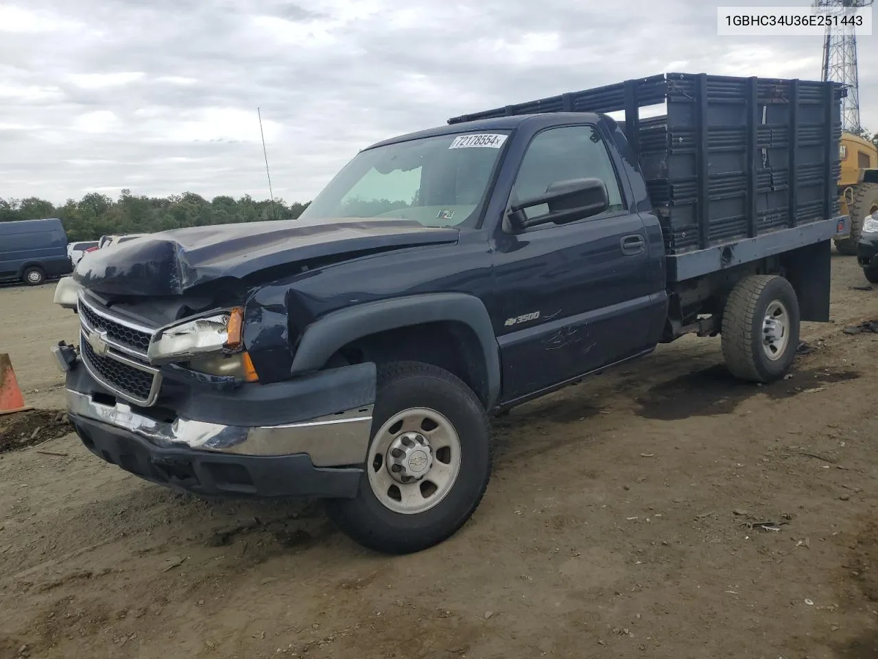 2006 Chevrolet Silverado C3500 VIN: 1GBHC34U36E251443 Lot: 72178554