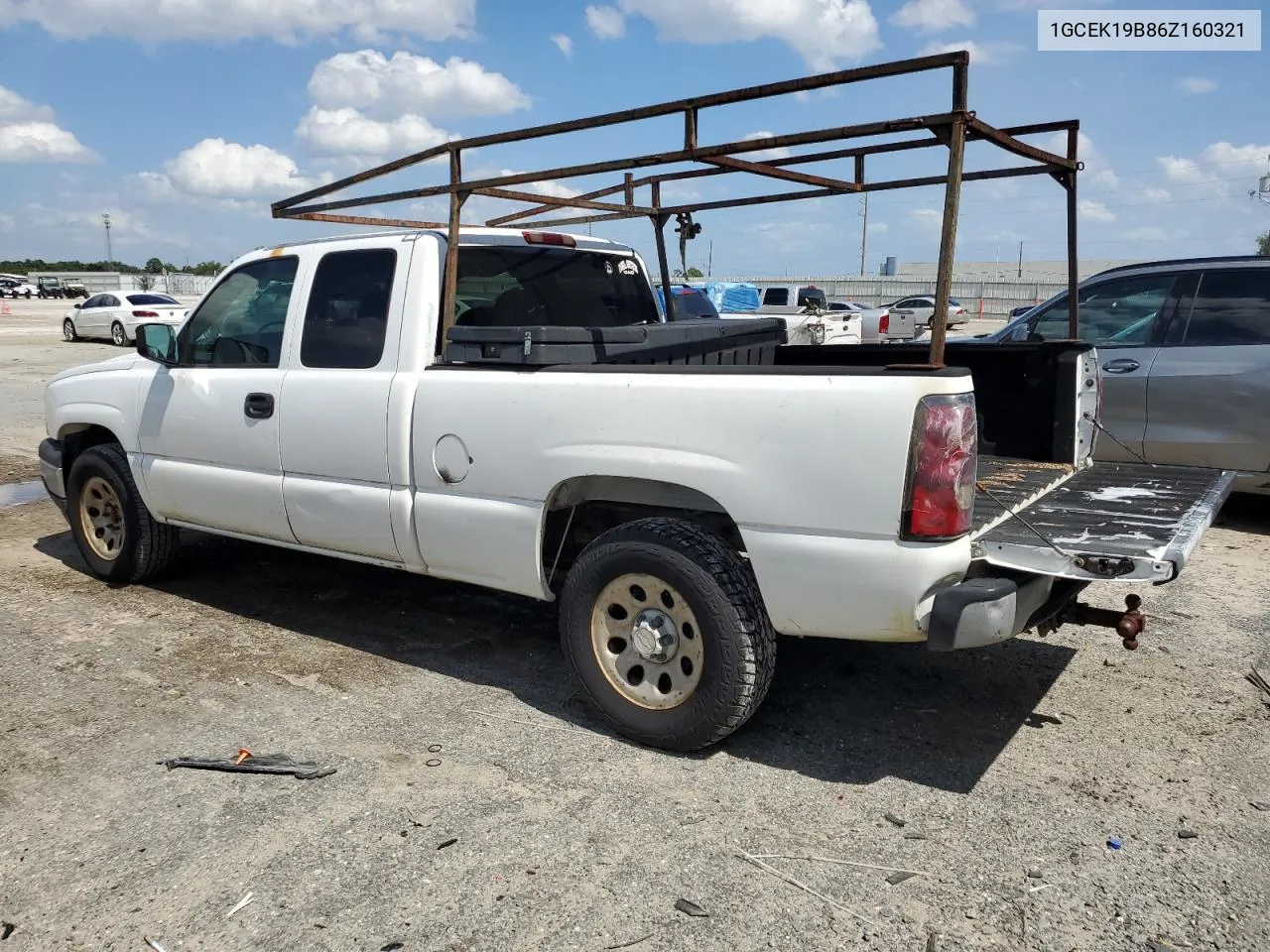 2006 Chevrolet Silverado K1500 VIN: 1GCEK19B86Z160321 Lot: 73302234