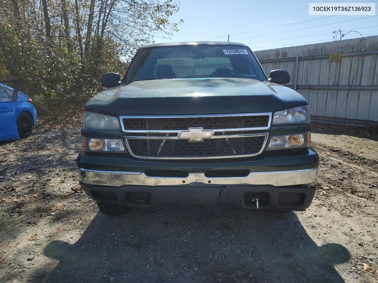 2006 Chevrolet Silverado K1500 VIN: 1GCEK19T36Z136923 Lot: 73750974