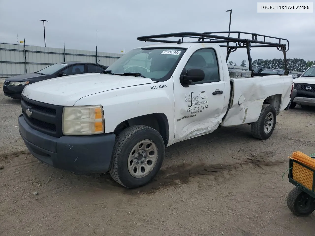 2007 Chevrolet Silverado C1500 Classic VIN: 1GCEC14X47Z622486 Lot: 51920514