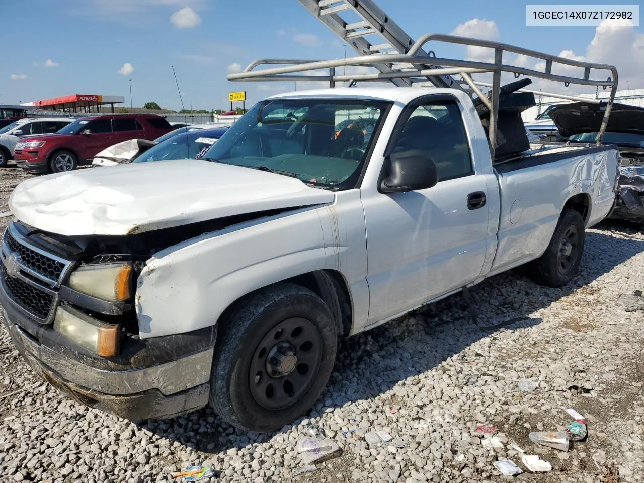 2007 Chevrolet Silverado C1500 Classic VIN: 1GCEC14X07Z172982 Lot: 72800584