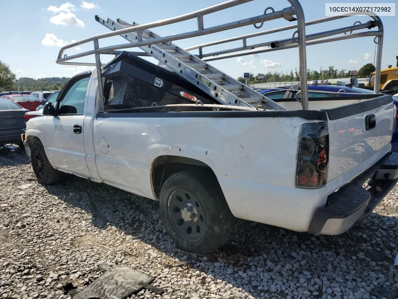 2007 Chevrolet Silverado C1500 Classic VIN: 1GCEC14X07Z172982 Lot: 72800584