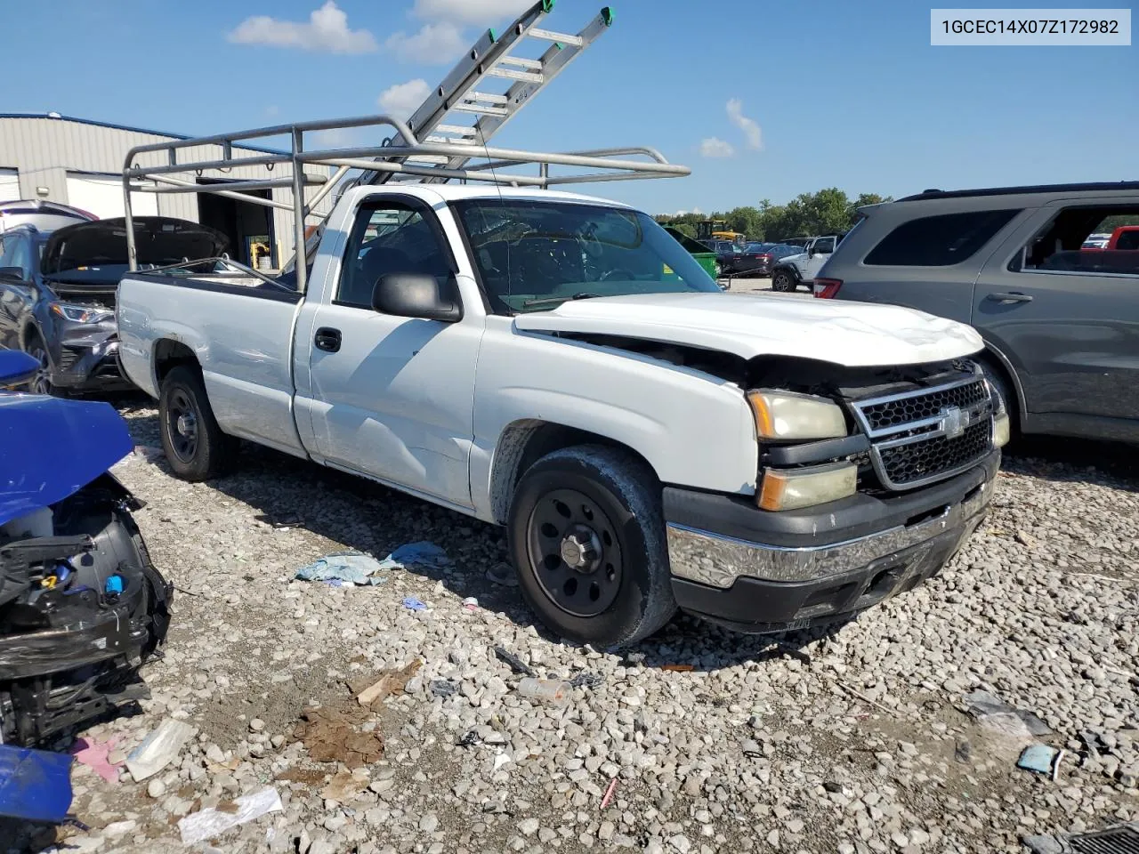 2007 Chevrolet Silverado C1500 Classic VIN: 1GCEC14X07Z172982 Lot: 72800584