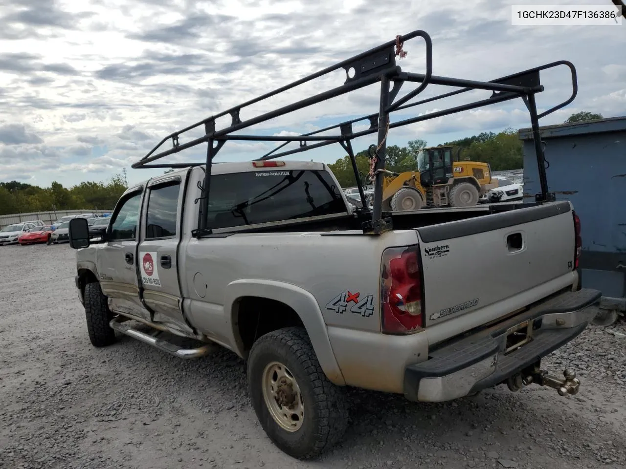 2007 Chevrolet Silverado K2500 Heavy Duty VIN: 1GCHK23D47F136386 Lot: 73304344