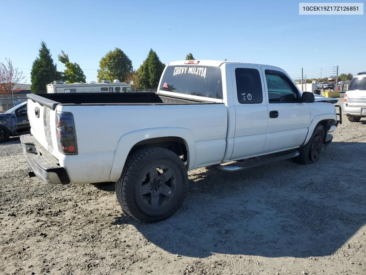 2007 Chevrolet Silverado K1500 Classic VIN: 1GCEK19Z17Z126851 Lot: 73491554