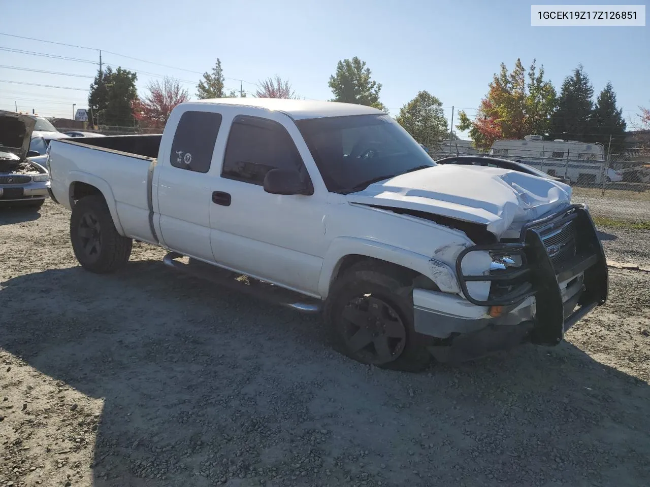 2007 Chevrolet Silverado K1500 Classic VIN: 1GCEK19Z17Z126851 Lot: 73491554