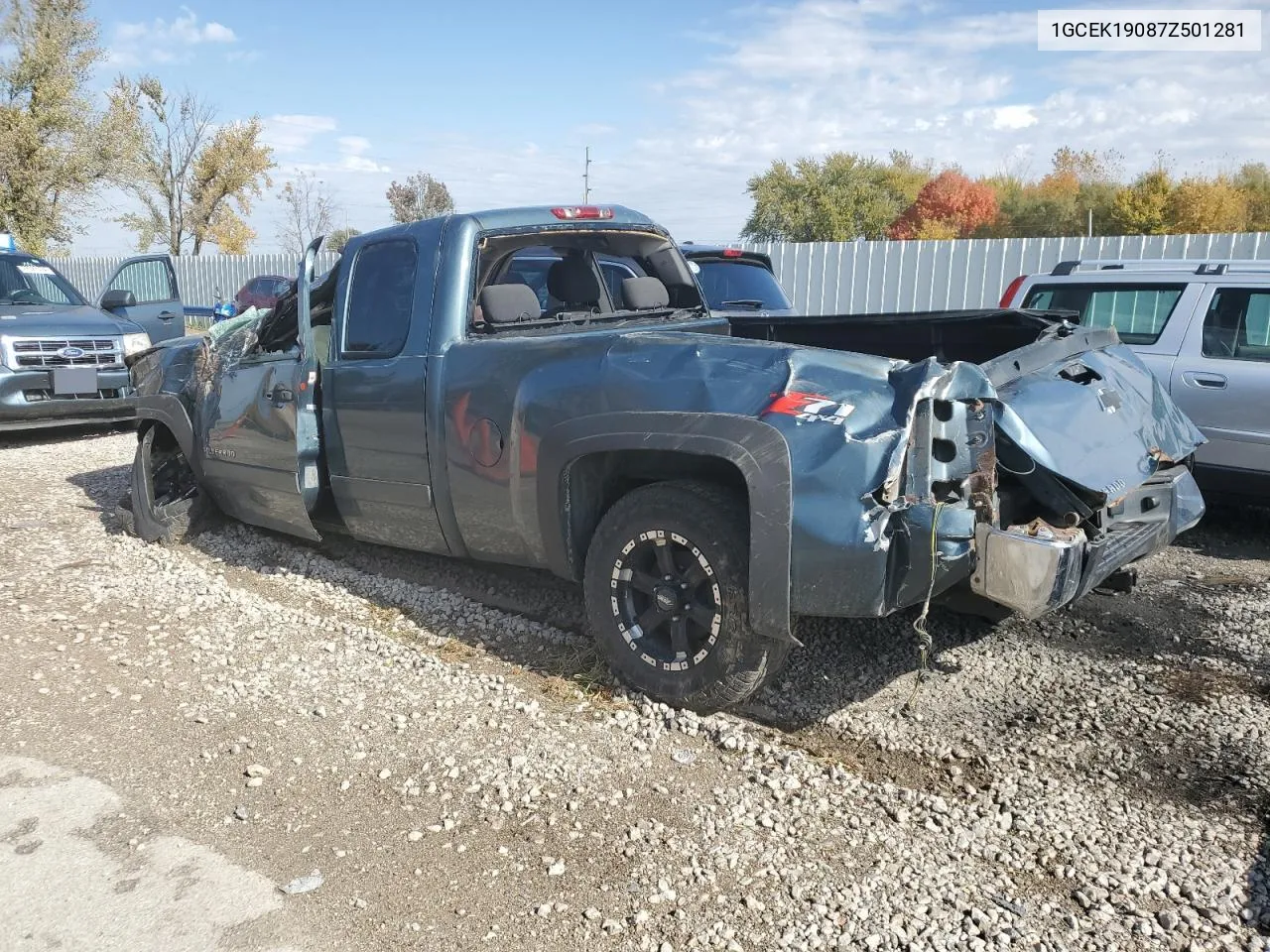 2007 Chevrolet Silverado K1500 VIN: 1GCEK19087Z501281 Lot: 76720284