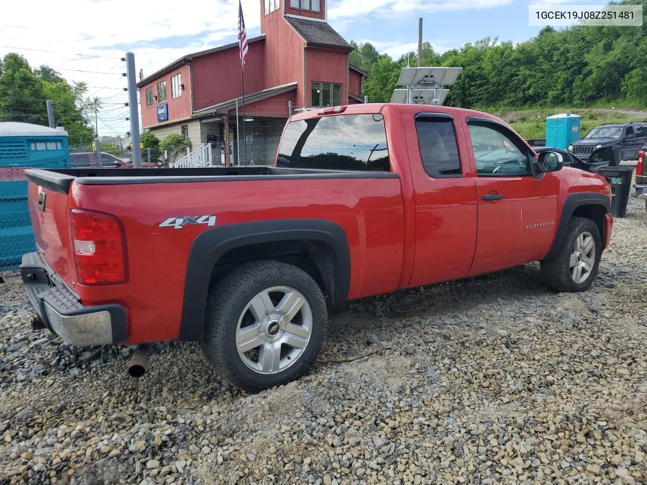 2008 Chevrolet Silverado K1500 VIN: 1GCEK19J08Z251481 Lot: 58248814