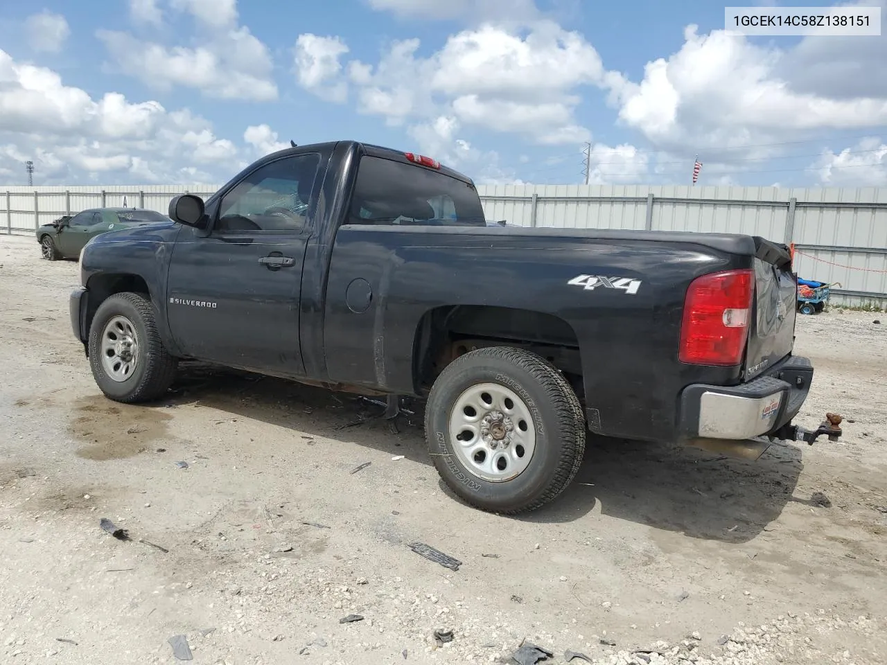 2008 Chevrolet Silverado K1500 VIN: 1GCEK14C58Z138151 Lot: 58906274