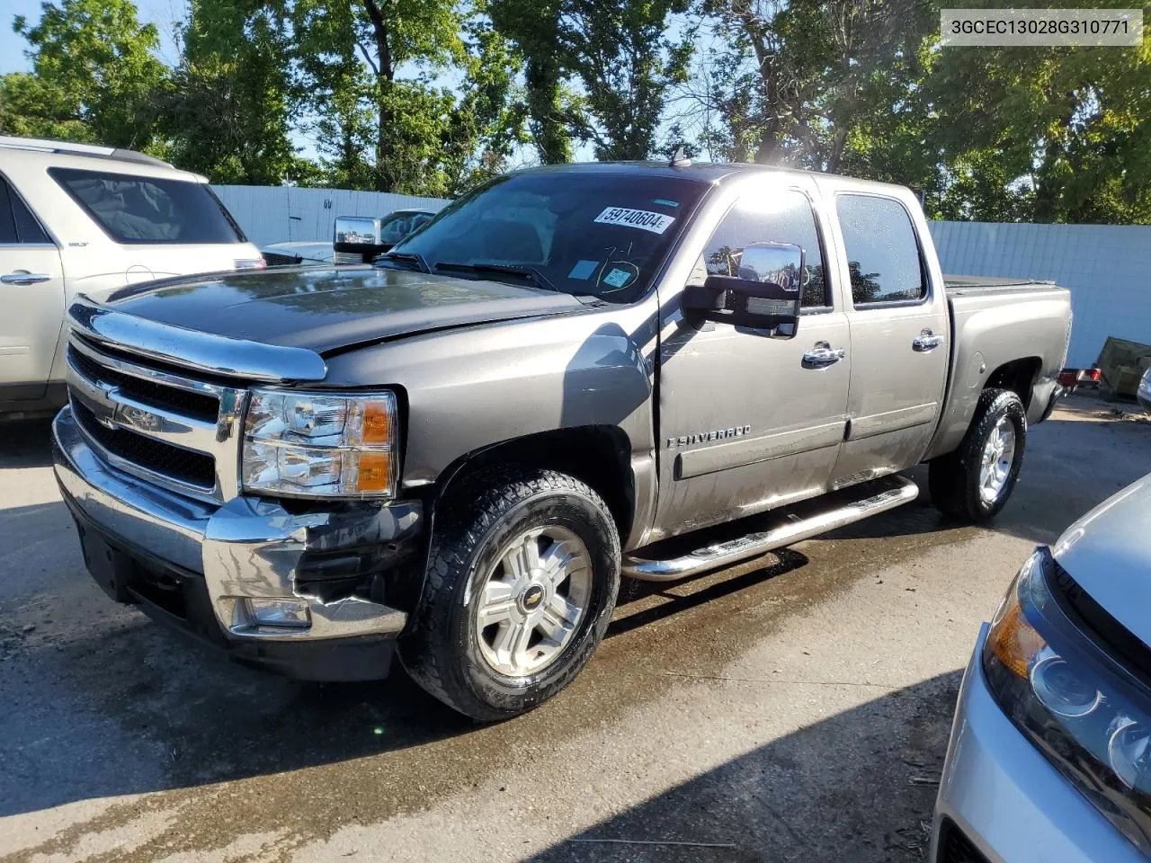 2008 Chevrolet Silverado C1500 VIN: 3GCEC13028G310771 Lot: 59740604