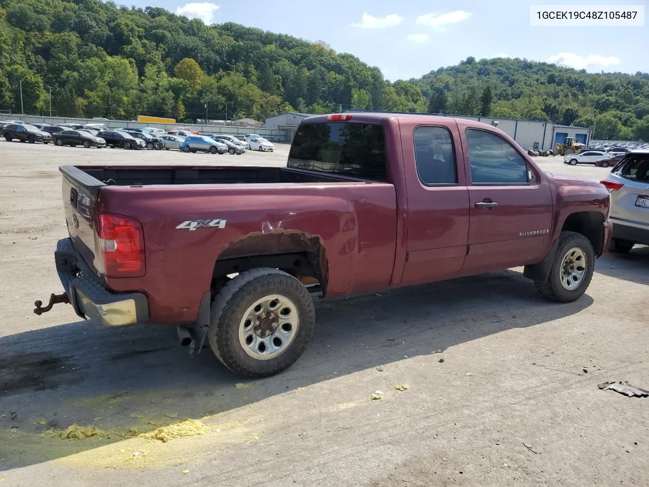 2008 Chevrolet Silverado K1500 VIN: 1GCEK19C48Z105487 Lot: 69502684