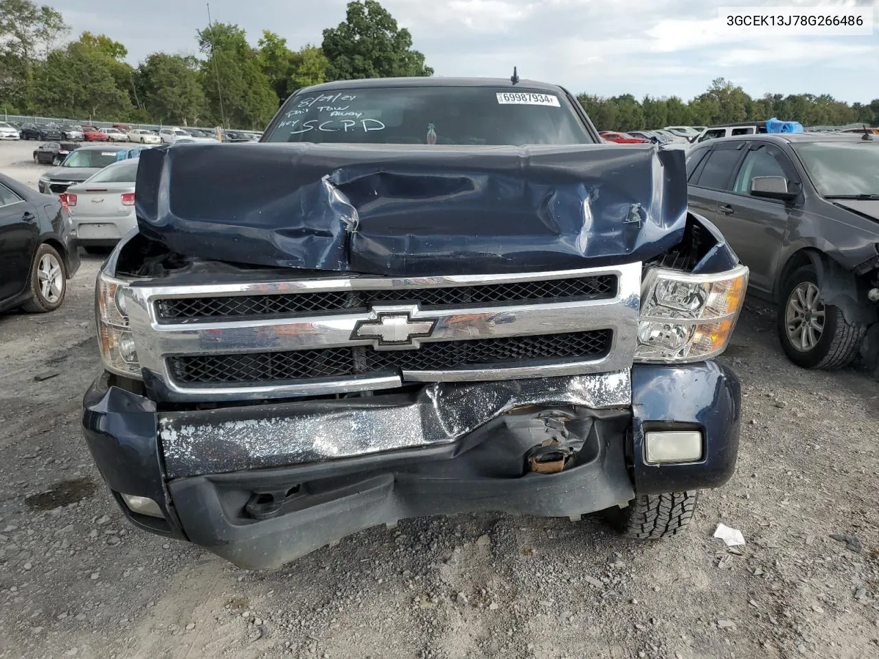 2008 Chevrolet Silverado K1500 VIN: 3GCEK13J78G266486 Lot: 69987934