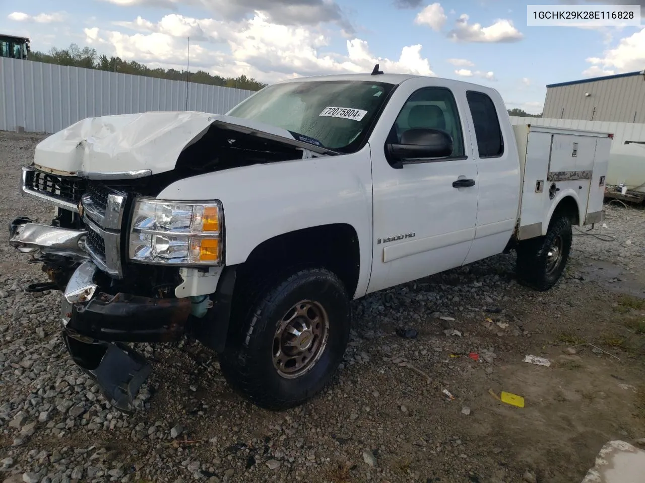 2008 Chevrolet Silverado K2500 Heavy Duty VIN: 1GCHK29K28E116828 Lot: 72075804