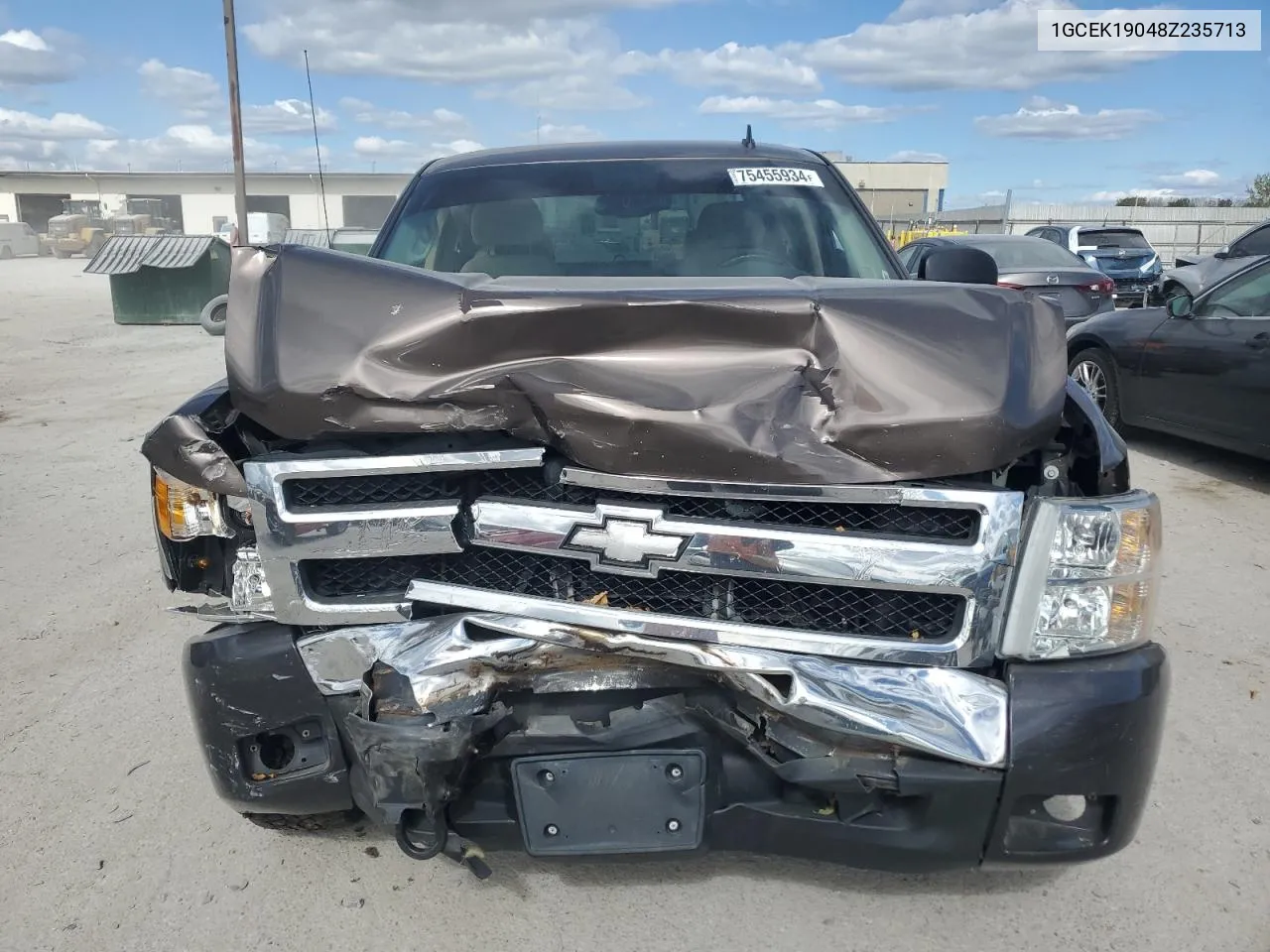 2008 Chevrolet Silverado K1500 VIN: 1GCEK19048Z235713 Lot: 75455934