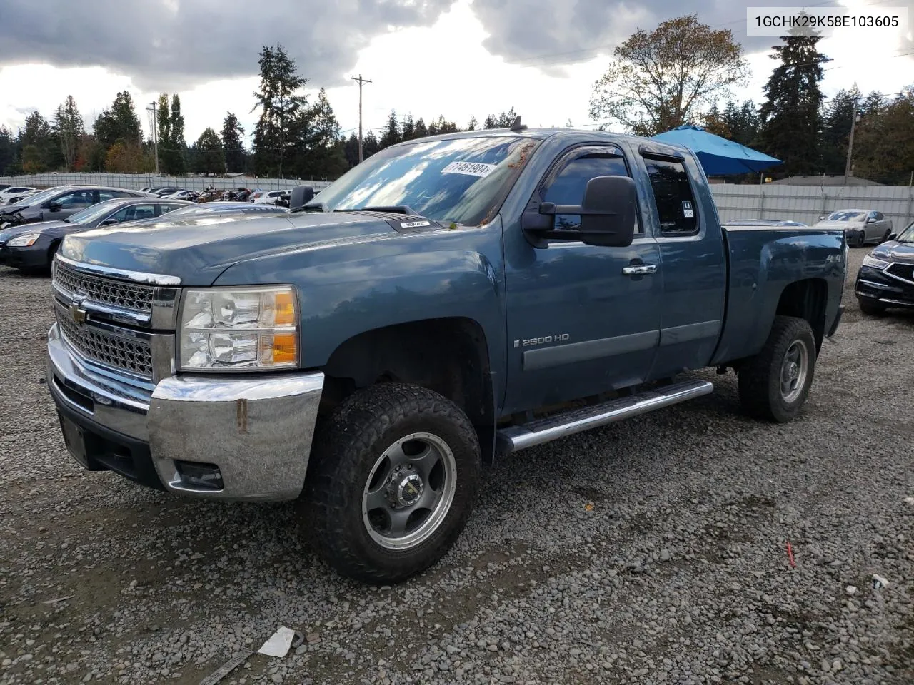 2008 Chevrolet Silverado K2500 Heavy Duty VIN: 1GCHK29K58E103605 Lot: 77461904