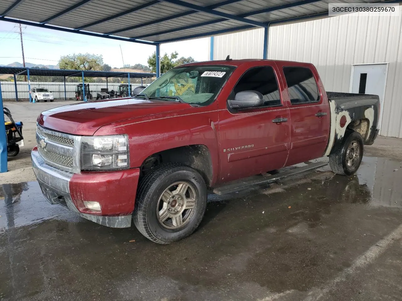 2008 Chevrolet Silverado C1500 VIN: 3GCEC13038G259670 Lot: 78102494