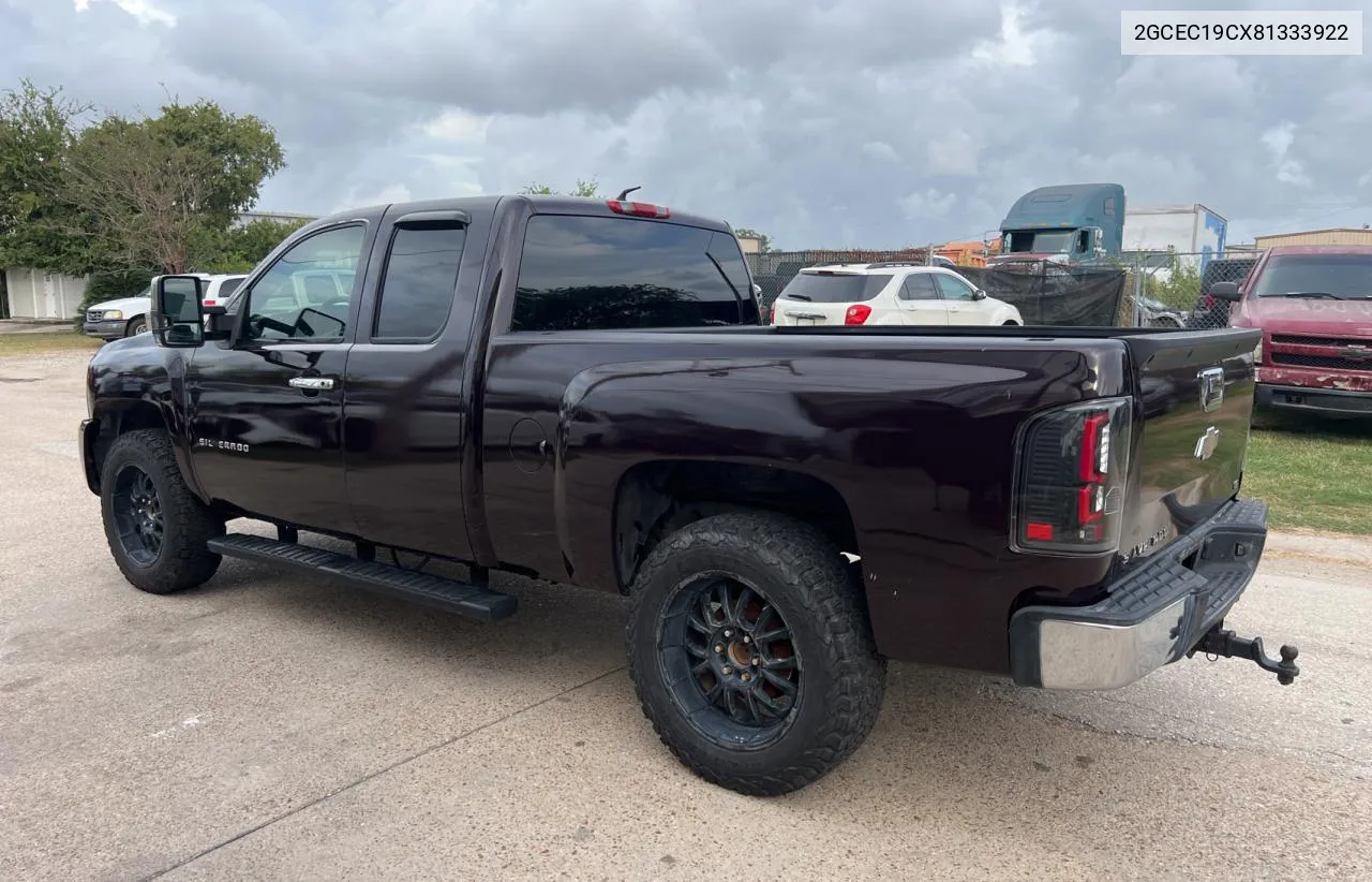 2008 Chevrolet Silverado C1500 VIN: 2GCEC19CX81333922 Lot: 79129864