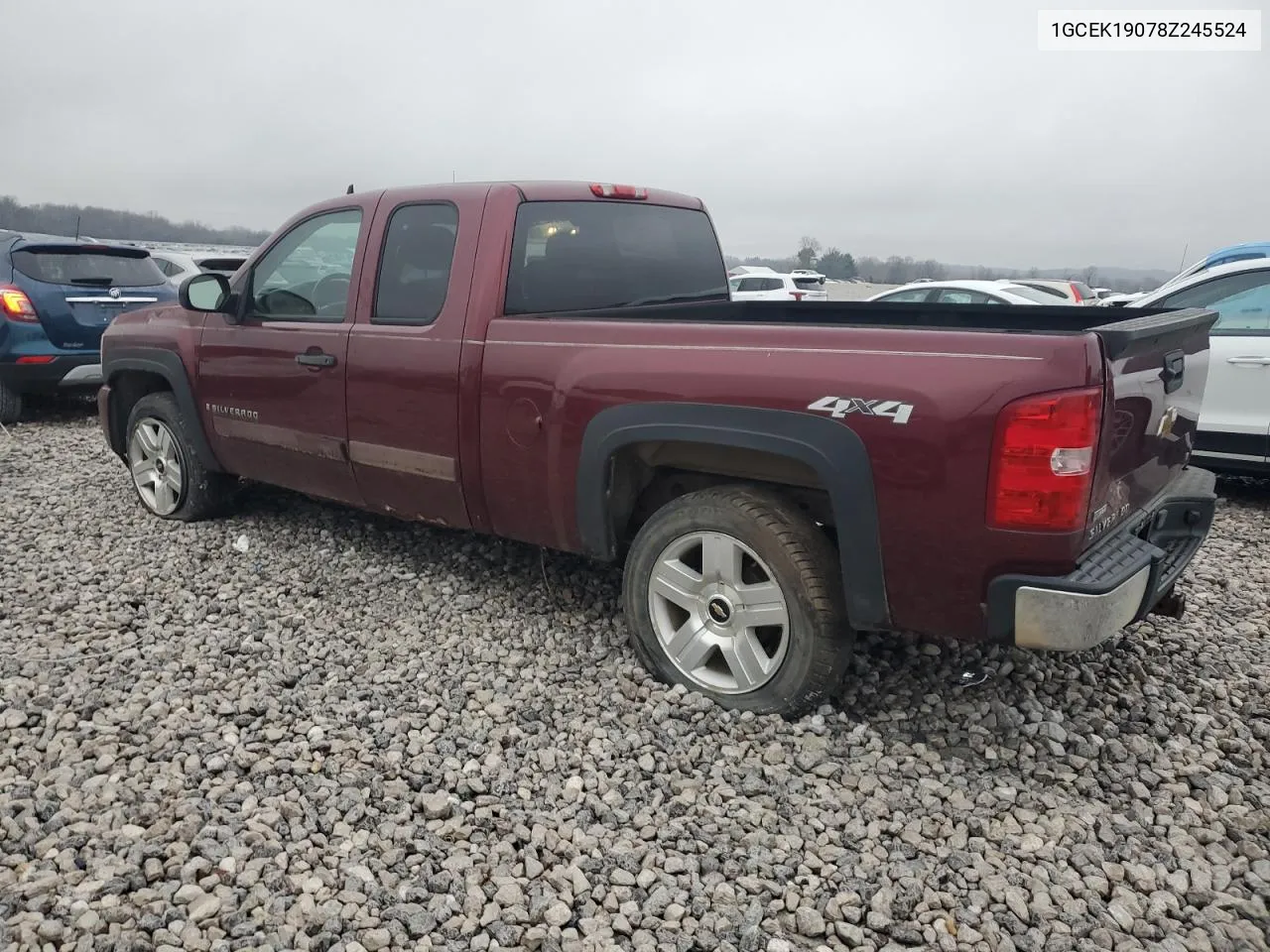 2008 Chevrolet Silverado K1500 VIN: 1GCEK19078Z245524 Lot: 80166584