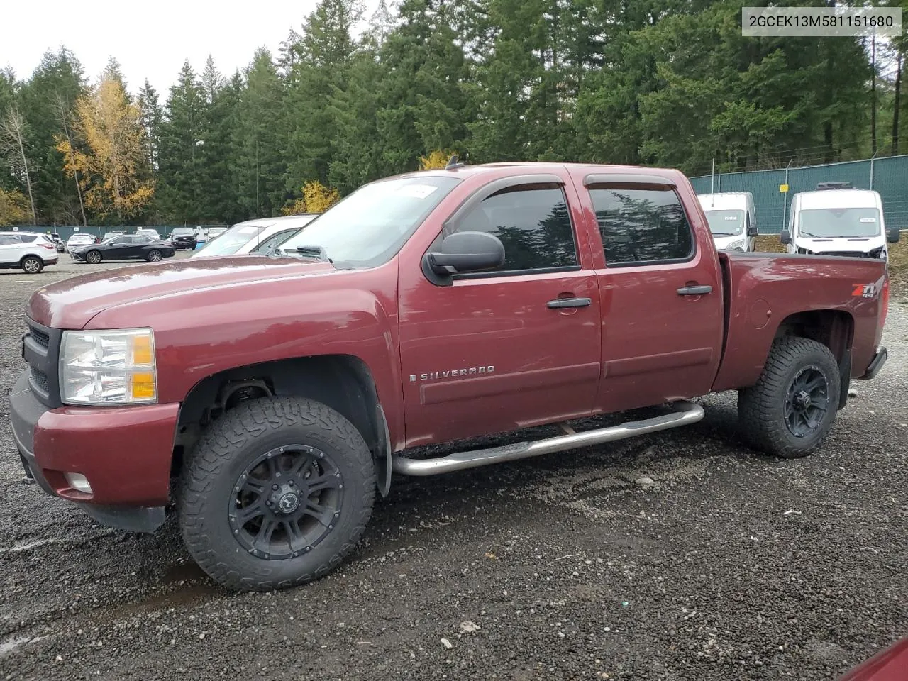 2008 Chevrolet Silverado K1500 VIN: 2GCEK13M581151680 Lot: 80337414