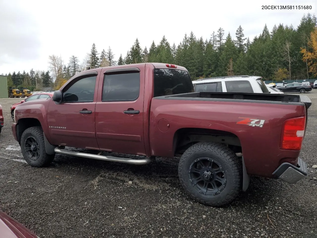 2008 Chevrolet Silverado K1500 VIN: 2GCEK13M581151680 Lot: 80337414