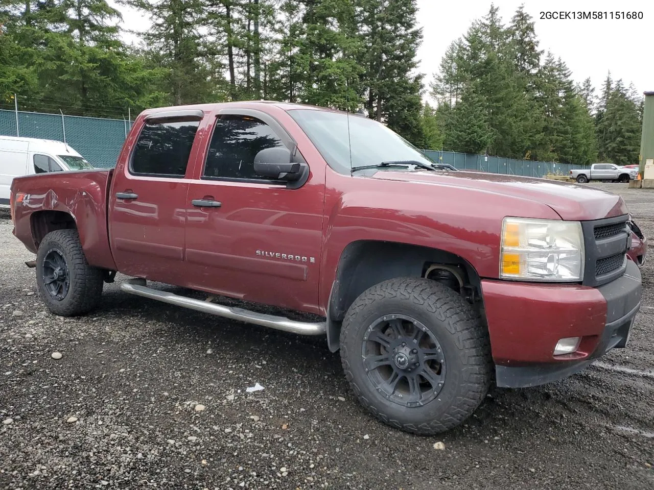 2008 Chevrolet Silverado K1500 VIN: 2GCEK13M581151680 Lot: 80337414