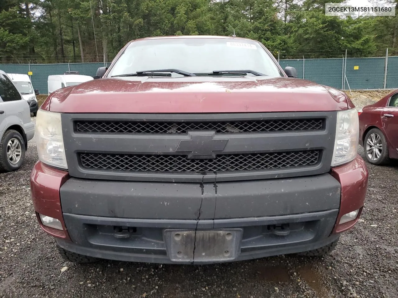 2008 Chevrolet Silverado K1500 VIN: 2GCEK13M581151680 Lot: 80337414