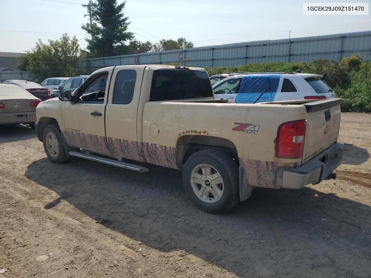 2009 Chevrolet Silverado K1500 Lt VIN: 1GCEK29J09Z151470 Lot: 70263584