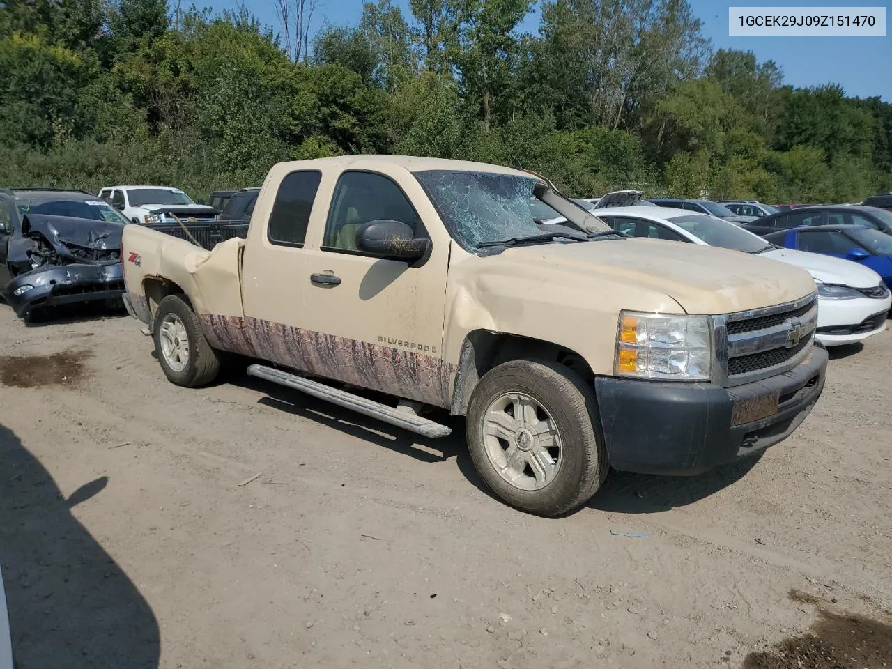 2009 Chevrolet Silverado K1500 Lt VIN: 1GCEK29J09Z151470 Lot: 70263584