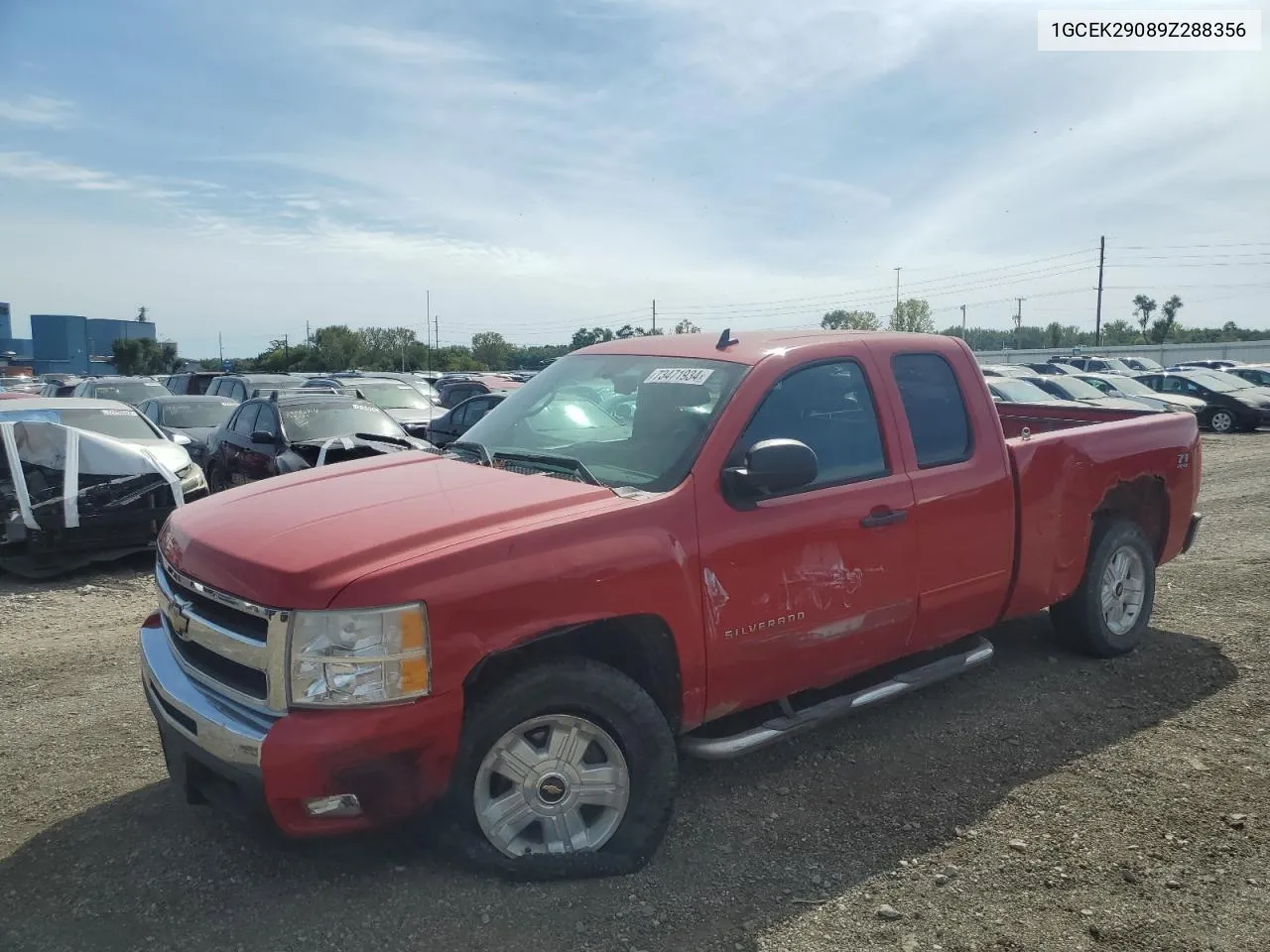 2009 Chevrolet Silverado K1500 Lt VIN: 1GCEK29089Z288356 Lot: 73471934