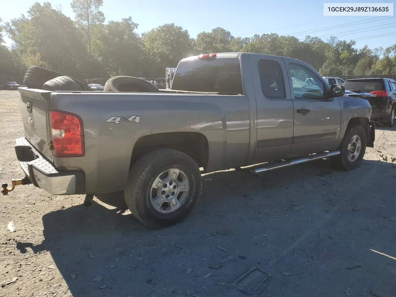 2009 Chevrolet Silverado K1500 Lt VIN: 1GCEK29J89Z136635 Lot: 74416984