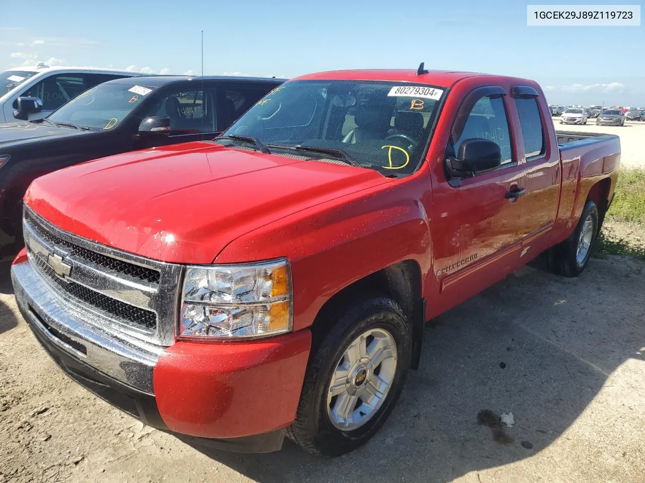 2009 Chevrolet Silverado K1500 Lt VIN: 1GCEK29J89Z119723 Lot: 80279304