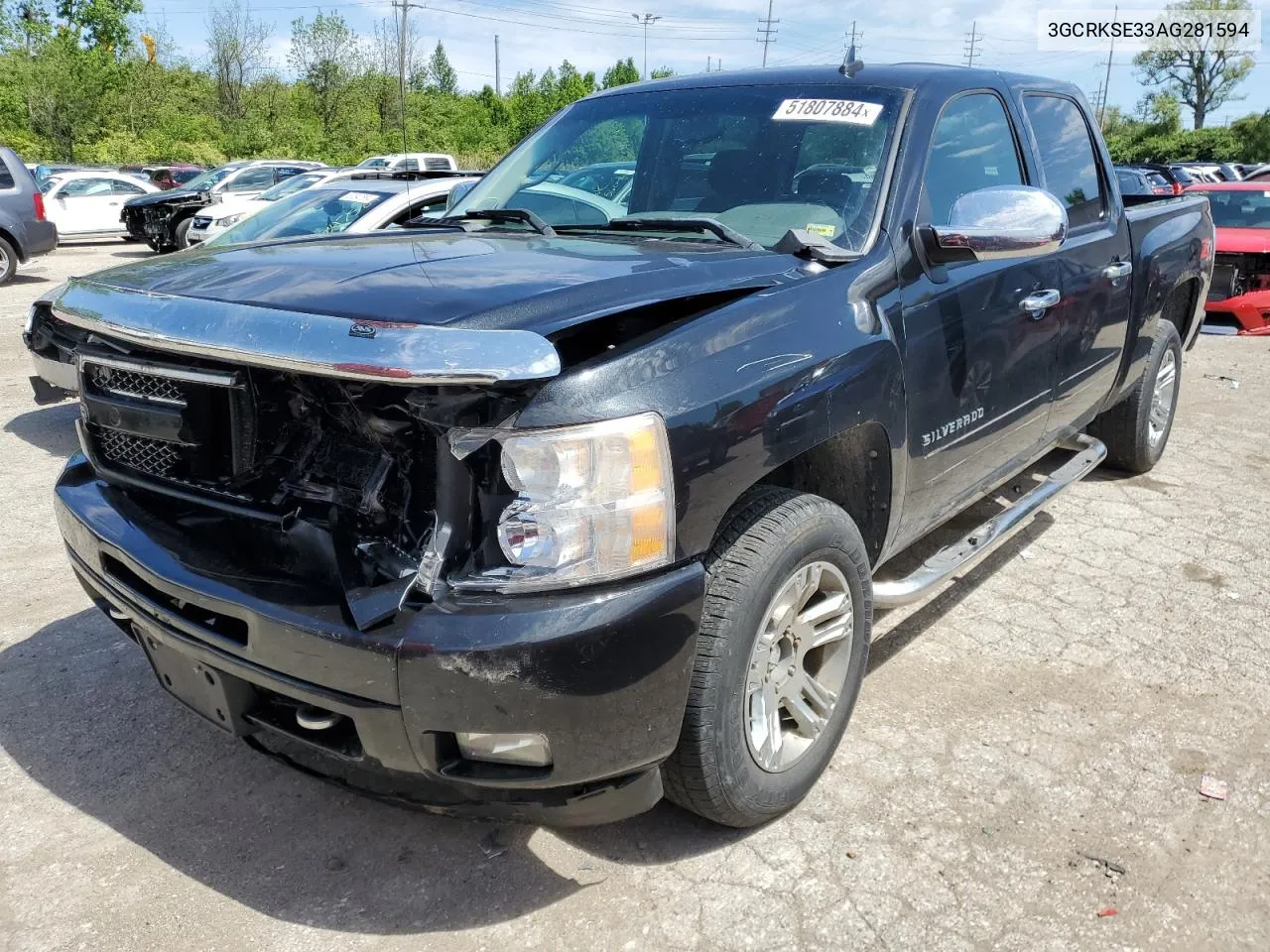 2010 Chevrolet Silverado K1500 Lt VIN: 3GCRKSE33AG281594 Lot: 63242154