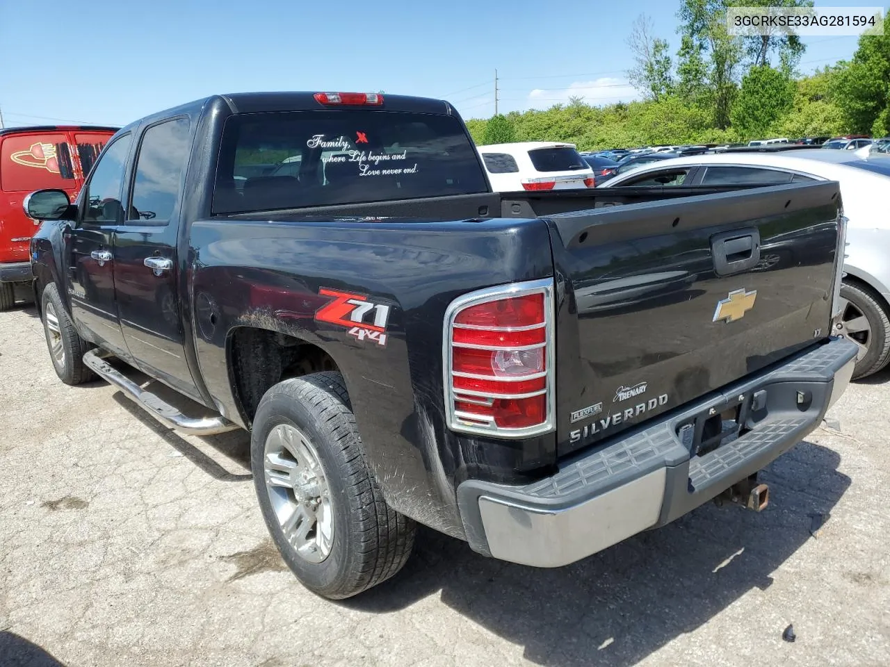 2010 Chevrolet Silverado K1500 Lt VIN: 3GCRKSE33AG281594 Lot: 63242154